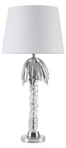 Halta White Fabric Shade Table Lamp With Chrome Metal Base