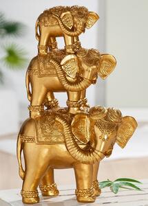 Elephant Polyresin Sculpture In Gold