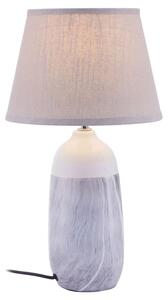 Welmon Beige Fabric Shade Table Lamp With Dark Grey Base