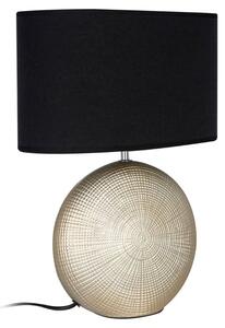 Whoopty Black Fabric Shade Table Lamp With Gold Ceramic Base