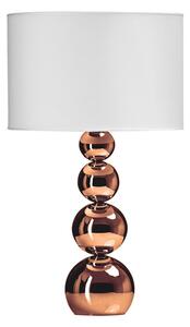 Camox White Fabric Shade Table Lamp With Copper Metal Base