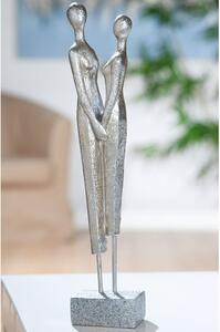 Amantia Polyresin Lovers Sculpture In Silver