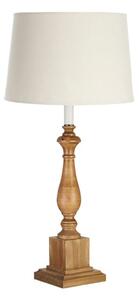 Candoca Natural Fabric Shade Table Lamp With Square Oak Base