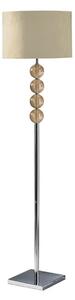 Miscona Cream Suede Fabric Shade Floor Lamp With Chrome Base