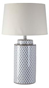 Crola Cream Fabric Shade Table Lamp With White Cylindrical Base