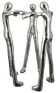 Motivation Aluminium Three Man Sculpture In Antique Silver