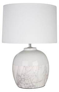 Whirly White Fabric Shade Table Lamp With Ceramic Base