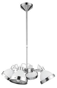 Hixo Round 4 Metal Shades Pendant Light In White And Chrome