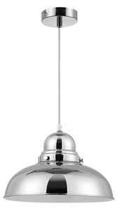 Jaspro Round 1 Metal Shade Pendant Light In Chrome