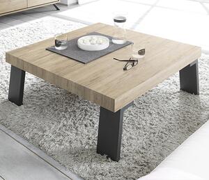 Heyford Coffee Table In Sherwood Oak With Black Metal Legs