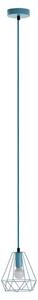 Belika Metal Geometric Wire Frame Pendant Light In Blue