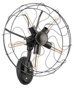 Brekota Vintage Fan Shape Wall Light In Black