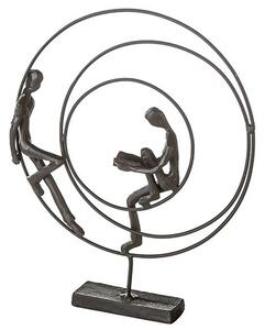 Circles Iron Design Sculpture In Burnished Bronze