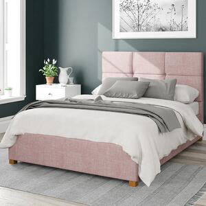 Caine Pure Pastel Cotton Ottoman Bed Frame Pink