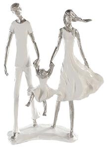 Family Poly Design Sculpture In White And Silver