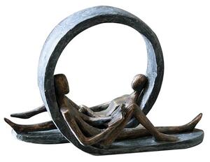 Take Time Out Poly Design Sculpture In Burnished Bronze And Grey