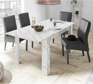 Corvi Extending White Marble Effect Dining Table With 4 Chairs