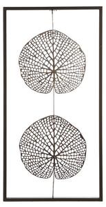 Leaf Metal Wall Art In Brown And Silver