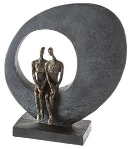 Side By Side Poly Design Sculpture In Burnished Bronze And Grey