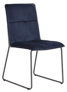 Sorani Velvet Dining Chair With Metal Legs In Blue