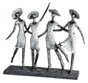 Ladies Poly Design Sculpture In Antique Anthracite And Silver