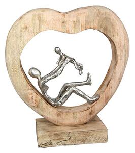 Child Love Aluminium Sculpture In Silver With Wooden Frame