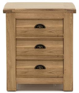 Brex Wooden Bedside Cabinet With 3 Drawers In Natural