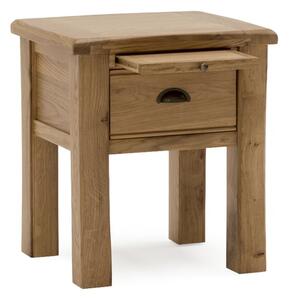 Brex Wooden Lamp Table With 1 Drawer In Natural