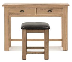 Brex Wooden Dressing Table With Stool In Natural