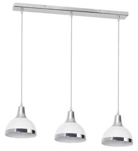 Jaspro 3 Metal Shades Pendant Light In White And Chrome