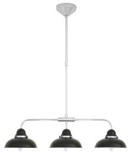 Jaspro 3 Steel Shades Pendant Light In Black And Chrome