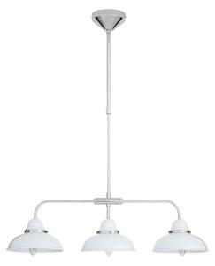 Jaspro 3 Steel Shades Pendant Light In White And Chrome