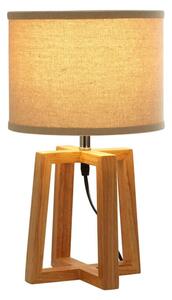 Leap Light Brown Fabric Shade Table Lamp With Natural Base