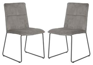 Sorani Mink Velvet Dining Chairs With Metal Legs In Pair