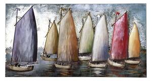 Sailing Regatta Picture Metal Wall Art In Multicolor And Blue