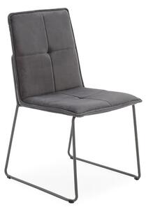 Sorani Velvet Dining Chair With Metal Legs In Grey