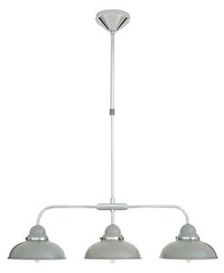 Jaspro 3 Steel Shades Pendant Light In Grey And Chrome