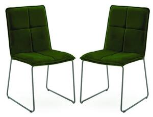 Sorani Green Velvet Dining Chairs With Metal Legs In Pair