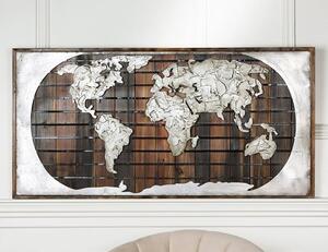 Earth Picture Metal Wall Art In Brown And Silver