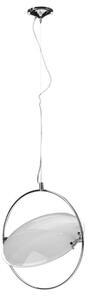 Lunarto Small White Glass Shade Pendant Light In Chrome