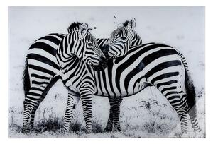 Zebras Picture Acrylic Wall Art In Black And White