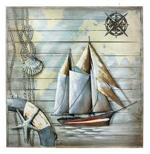 Nautical Adventure Picture Metal Wall Art In Multicolor