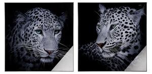 Leo Picture Set Of 2 Acrylic Wall Art In Black And Grey