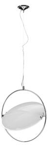 Lunarto Large White Glass Shade Pendant Light In Chrome