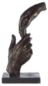 Two Hands Poly Design Sculpture In Antique Bronze And Grey