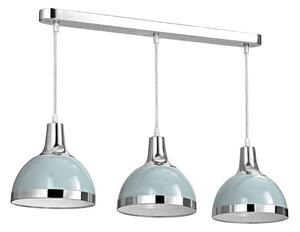 Varmora Metal 3 Shade Pendant Light In Blue And Chrome