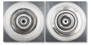 Rings Picture Set Of 2 Canvas Wall Art In Grey And White