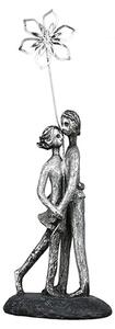 Gluck Moment Poly Design Sculpture In Antique Silver And Grey