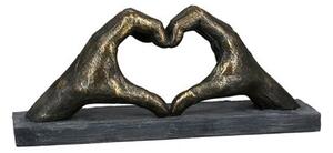 Heart Of Hands Poly Design Sculpture In Antique Bronze And Grey