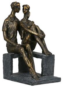 Small Talk Poly Design Sculpture In Antique Bronze And Grey